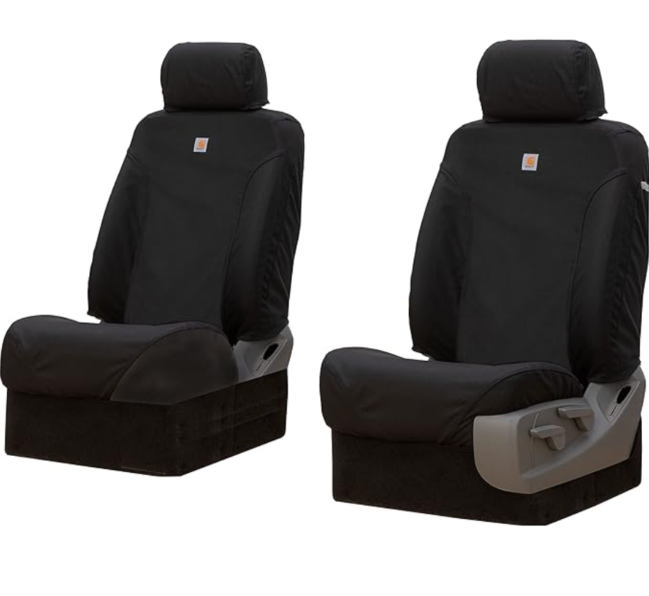 Covercraft Carhartt Super Dux SeatSaver Custom Seat Covers for 2021-2026 Ford F-150 & 2022-2026 F-150 Lightning, 2023-2026 F-250/F-350/F-450/F-550-1st Row Bucket Seats, Super Dux Black