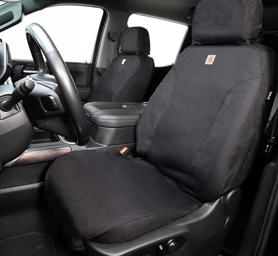 Covercraft Carhartt Super Dux SeatSaver Custom Seat Covers for 2021-2026 Ford F-150 & 2022-2026 F-150 Lightning, 2023-2026 F-250/F-350/F-450/F-550-1st Row Bucket Seats, Super Dux Black