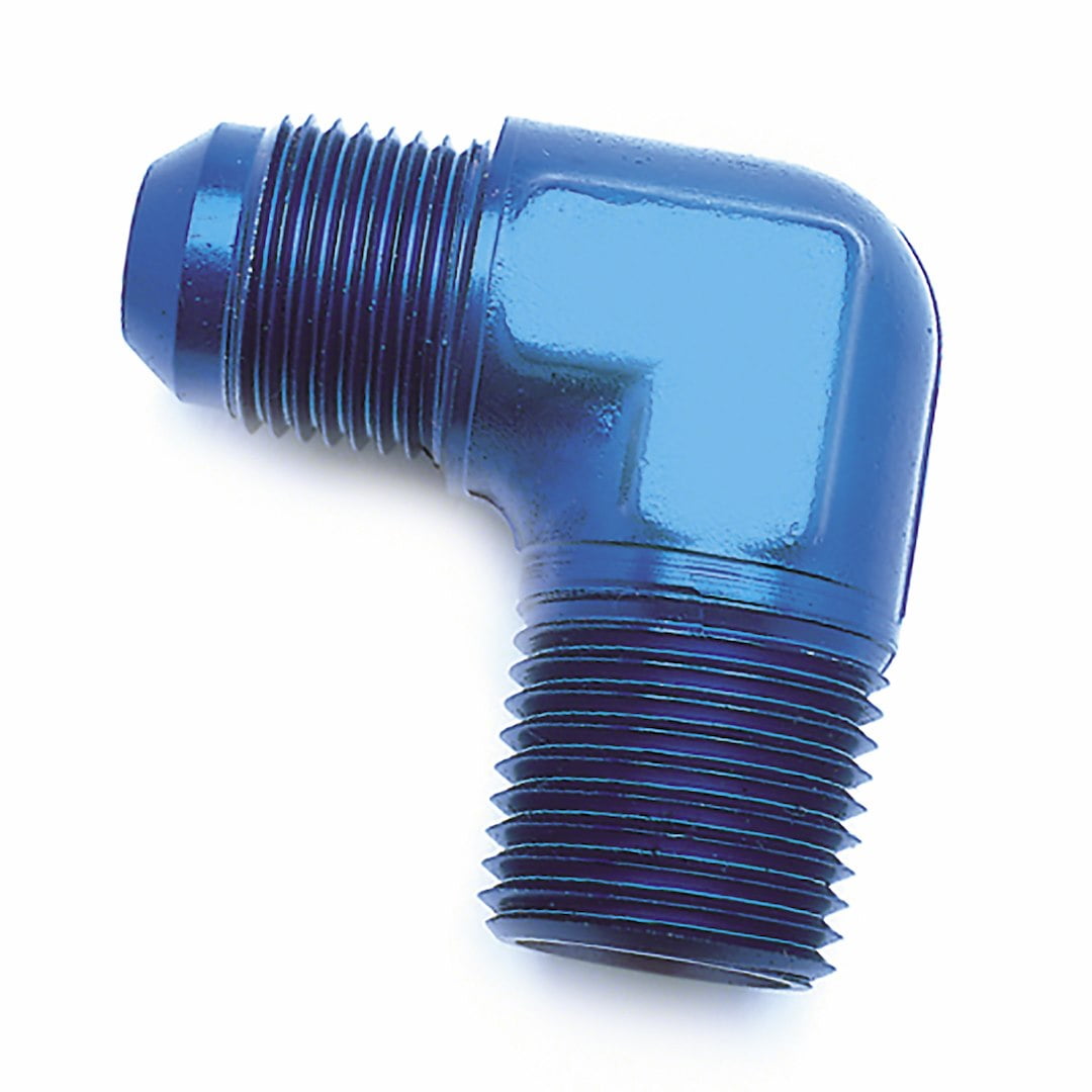 Speedfx 560892 SpeedFX 560892 Coupler Fitting; -8AN x 1/2 NPTF 90 Degree Flare; Blue; Single