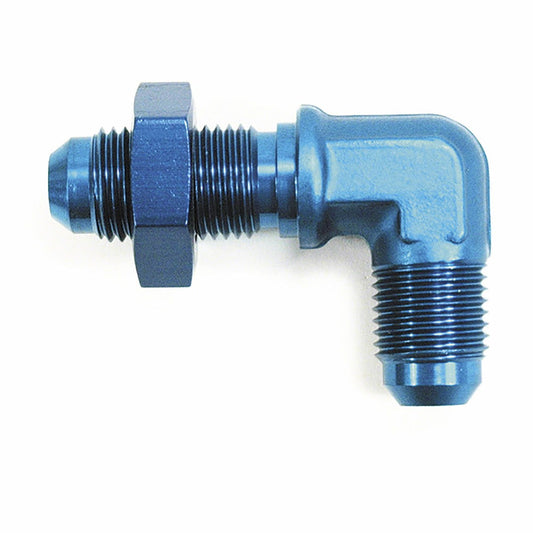 Speedfx 560833 SpeedFX 560833 Coupler Fitting; 90 Degree Bulkhead Flare; -8AN; Blue; Single