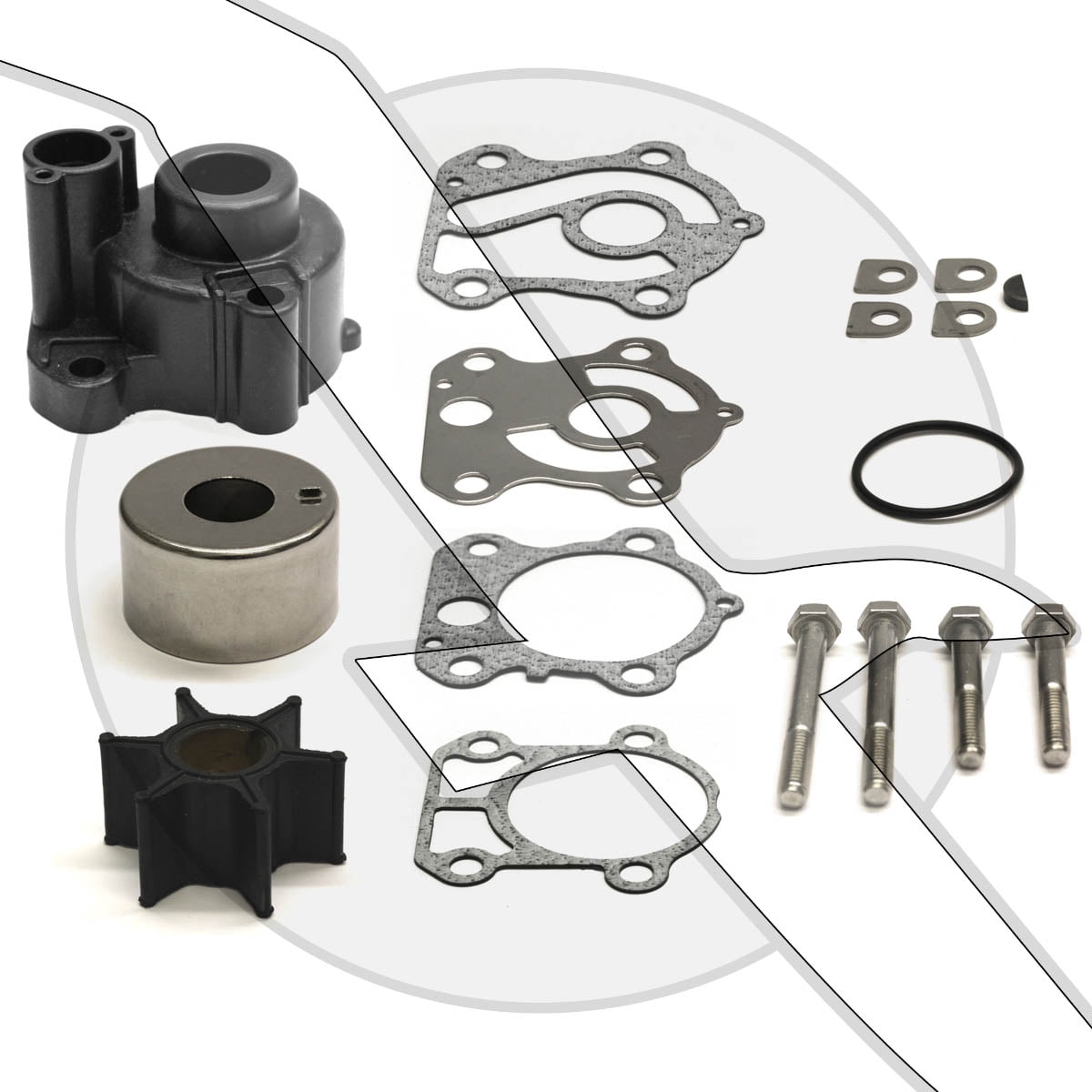 Private Label 46-46004 Water Pump Repair Kit with Housing for Yamaha Outboard 692-W0078-A0-00 18-3371