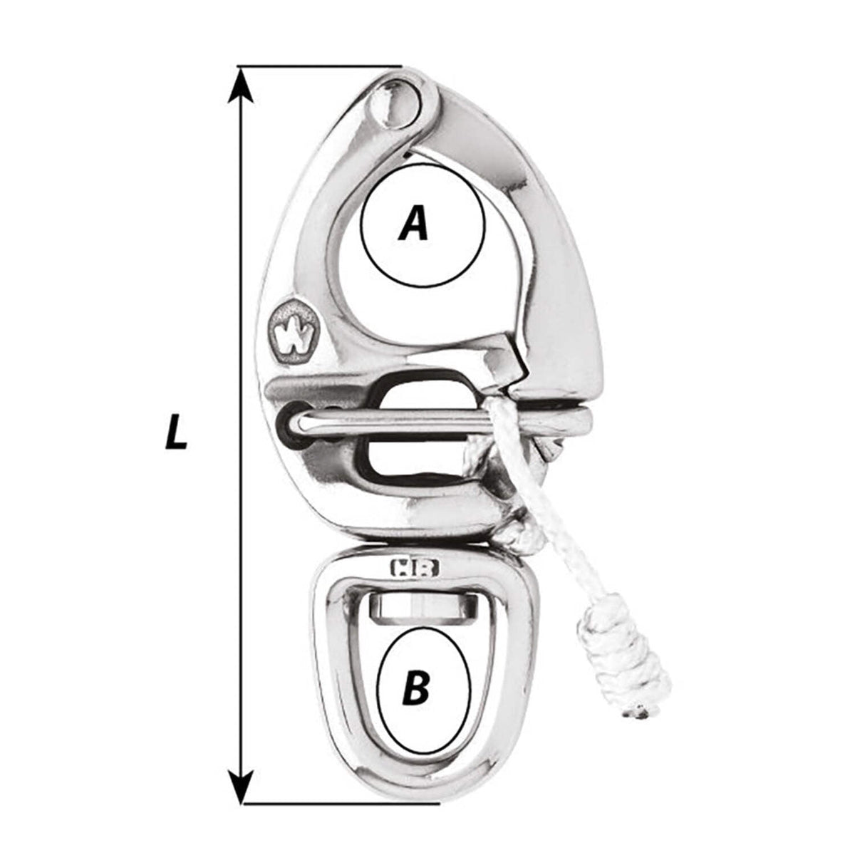 Wichard Marine 2673W Wichard HR Quick Release Snap Shackle w/Swivel Eye - Length 2-3/4" [02673]