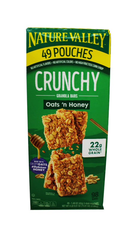 Nature Valley Nature Valley Crunchy Granola Bars, Oats 'n Honey, 98 Bars (49 Pouches)