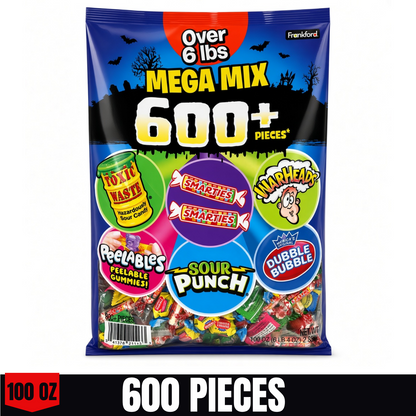 Frankford Frankford Mega Mix Halloween Candy Variety Pack, 600+ Pieces (6 lb)