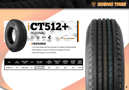 Cosmo CT512+ tire tread