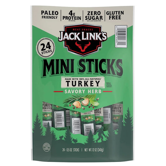 Jack Link's Jack Link's Savory Herb Mini Turkey Sticks, 0.5 oz, 24 Count