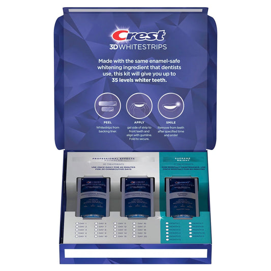 Crest Crest 3D Whitestrips Professional Effects + Supreme Bright Boost Whitening Kit